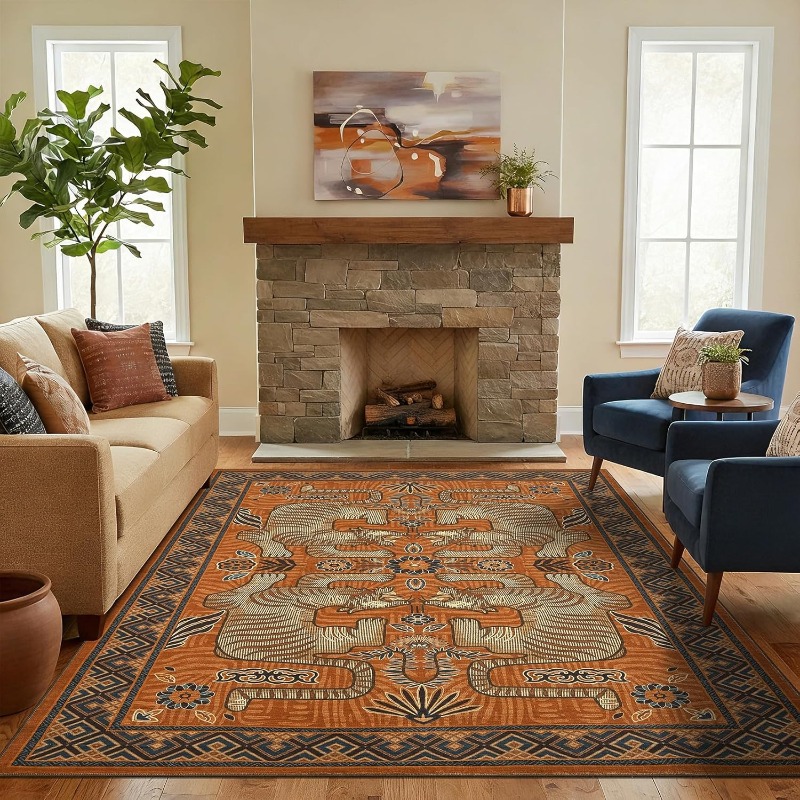 Commercial Printing Online - Alfombra Vintage con Estampado Tribal Animal