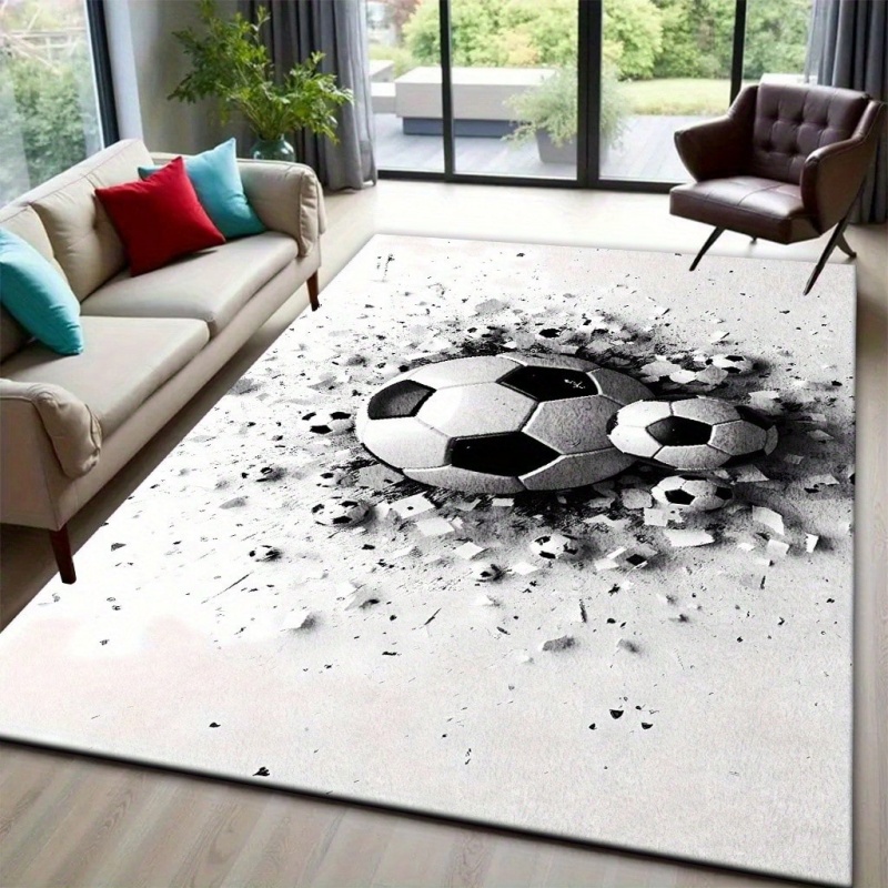 Commercial Printing Machine - Alfombra Grande con Estampado de Fútbol,