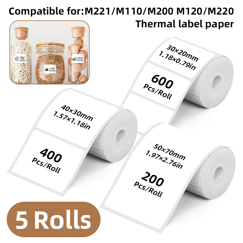 5 rollos de etiquetas adhesiva - Commercial Printing Machine reseña y precio